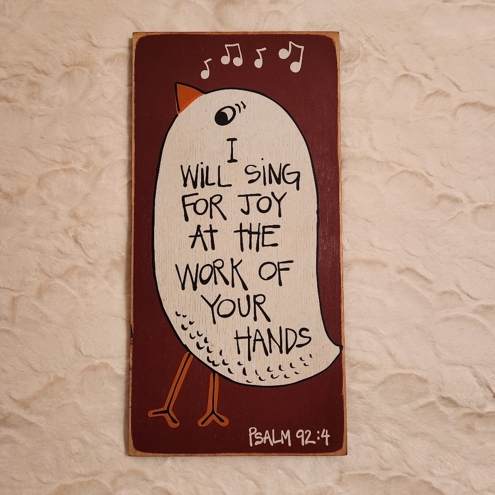 Simple Southern Signs Christian Wallart - "I Will Sing for Joy", Psalm 92:4